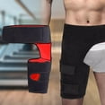 thumbnail image 6 of Hip Brace Compression Wrap Pulled Quadriceps Muscles Support Brace Thigh Compression Sleeve for Quad Muscle Strains, Both Legs, Men, Women Black and Red, 6 of 9