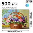 thumbnail image 3 of 500 pieces of horizontal paper jigsaw puzzle - a basket of beautiful flowers, with dimensions of 20.5 * 15 inches., 3 of 9