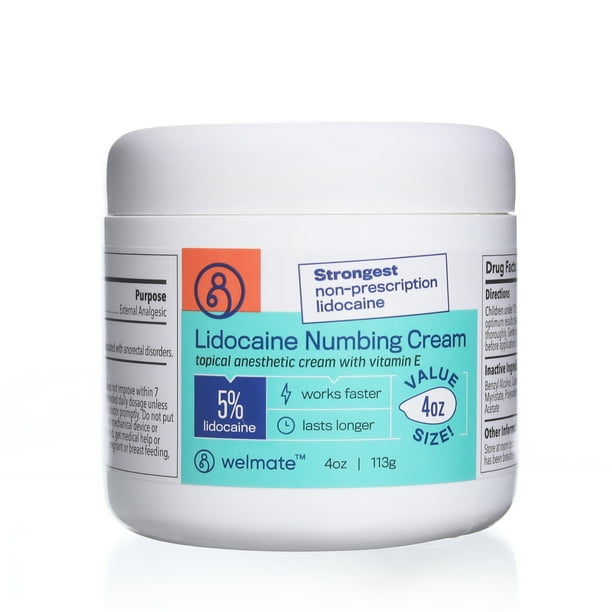 Lidocaine 5 Numbing Cream Value Size 4 oz Jar Maximum Strength