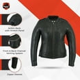 thumbnail image 4 of Daniel Smart Women’s Motorcycle Leather Jacket – Soft Naked Lambskin Leather Jacket with Mesh Inner Liner, 4 of 7