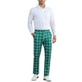 thumbnail image 2 of INSPIRE CHIC Men's Dress Plaid Printed Business Checked Pants 32 Deep Green, 2 of 4