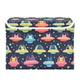 thumbnail image 7 of Yayeee Collapsible Cube Storage Bin with Lid Fabric Closet Decorative Basket with Handles, Cartoon Space Cat, 7 of 7