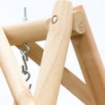 thumbnail image 2 of Outsunny 2-Seat Wooden Bench Porch Swings with A-frame and Slatted Design, Natural, 2 of 9