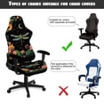 thumbnail image 6 of SCRAWLGOD Dragonfly Moon Floral Print Black Print Gaming Chair Cover with Armrest Pad, Washable Office Rotating Chair Slipcovers Universal Computer Chair Protection Anti-Dust Gaming Chair Protector, 6 of 7