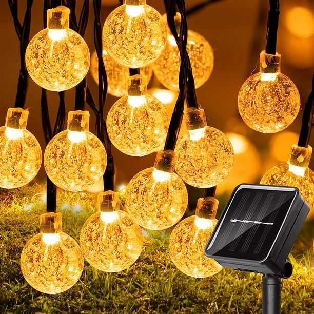 FlkwoH Guirnalda de Luces Solares para Exteriores, Poerpig 12M 100 LED Impermeable Guirnalda de Luces Solares, 8 Modos de Iluminación Guirnalda de Luces Solares para Exteriores para el Hogar, Jardín, Fiesta, Decoración de Patio (Blanco Cálido)