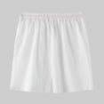 thumbnail image 5 of Men's Shorts Summer Fashion Casual Cotton Solid Tether Short Pants for Men White, 5 of 7