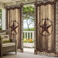 thumbnail image 3 of Western Farmhouse Outdoor Curtains for Patio Waterproof,Windproof Privacy Curtains with Weighted Bottom,Primitive Rustic Country Retro Texas Star Outside Drapes for Picnic Garage Yard 54"x84" 1 Panel, 3 of 8