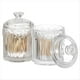 thumbnail image 1 of 2 Frascos de Vidrio con Tapa, Bonitos, para Dulces, para Baño, Organizador de Maquillaje para Hisopos de Algodón y Bolitas (Transparentes)., 1 of 5