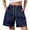 C Dark Blue, variant on Taqqpue Women's Athletic Shorts Casual Solid Cotton Sweat Shorts Jogger Loose Bermuda Shorts Drawstring Elastic Waist Lounge Running Shorts with Pockets