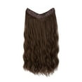 thumbnail image 2 of Bradem Brown Synthetic Clip-In Hair Extensions - 16 Inch Curly Hairpiece, Adjustable Transparent Headband, 2 of 8