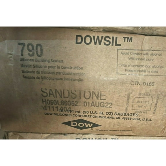 16 - 20 oz Dowsil 790 Silicone Building Sealant Sausage SANDSTONE EXP; 8/1/2022