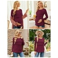thumbnail image 5 of Yawrut 3PCS Womens Nursing Tops Double Layer Breastfeeding Shirts Long Sleeve Maternity Clothes, 5 of 6