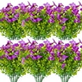 thumbnail image 6 of Clearance! Liulin Artificial Violet Flowers, Fake Flowers Plant UV Resistant No Fade Faux Flower Hanging Plant Plastic Greenery Shrubs Garden Porch Window Box Decorating, Silk Violet Flower, Blue, 6 of 9
