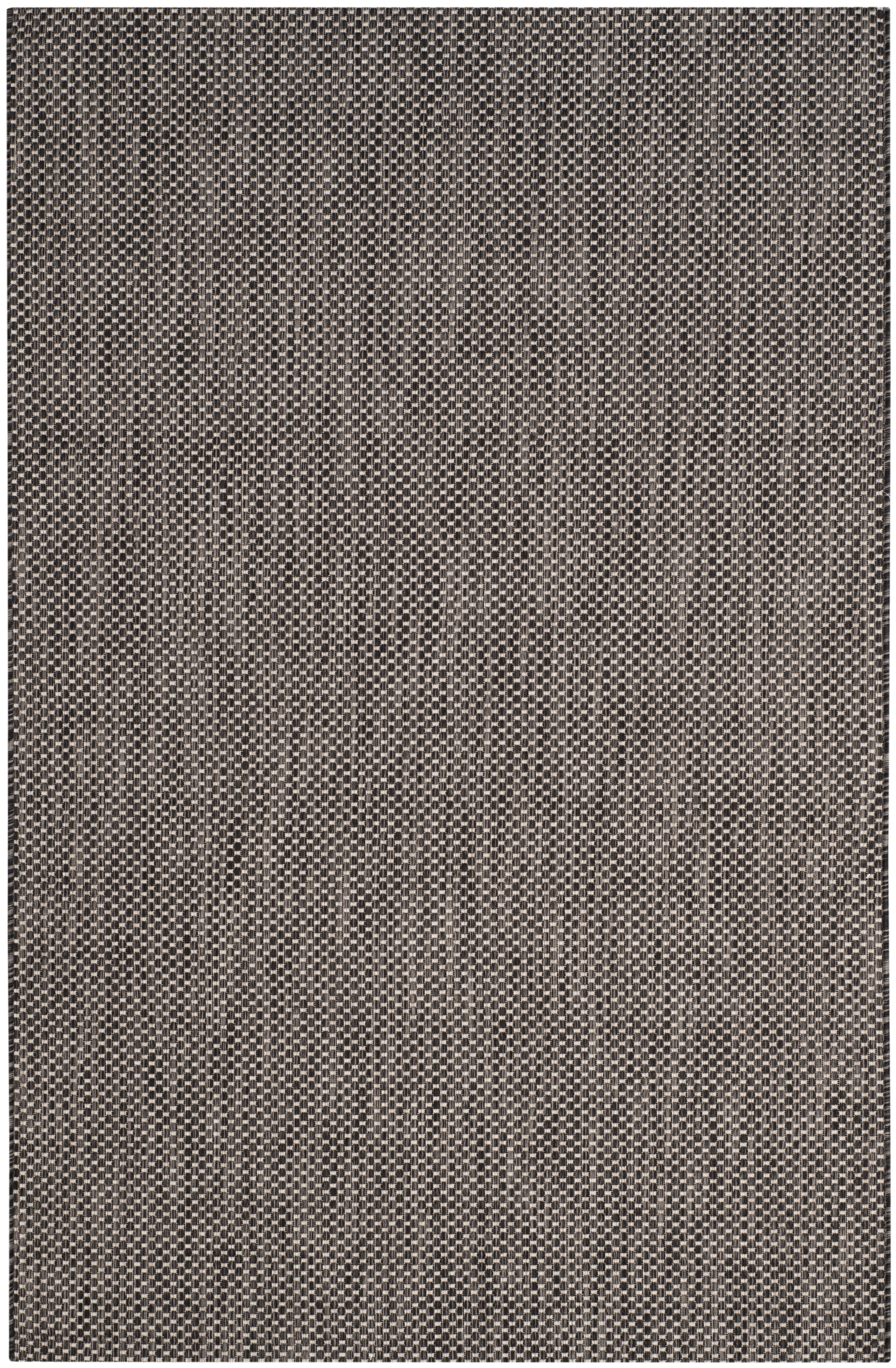 Safavieh Courtyard Finnian Solid Indoor/Outdoor Area Rug, Black/Beige, 6'7" x 9'6"