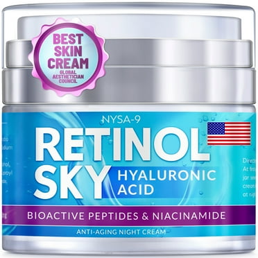 Nysa-9 Retinol Sky Anti-Aging Face Night Cream w/ Hyaluronic Acid Face Moisturizer, 1.7 oz for Day or Night