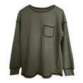 thumbnail image 4 of SNKSDGM T-Shirts en Coton à Manches Longues pour Femmes T-Shirts Graphiques à Manches Longues pour Femmes T-Shirts Amples à Manches Longues Décontractés Unis Col Rond Tricoté Chandail Ample Haut S, 4 of 4