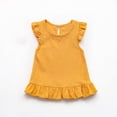 thumbnail image 2 of Virmaxy (12Months-7Years) Girls' Fashion Casual Solid Color Basic T-shirt Toddler Wooden Ear Lace Lace Shirt Children's Sleeveless Cotton Linen Top Summer Casual Trend Pullover Shirt Yellow 6 Months, 2 of 9