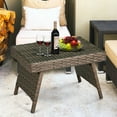 thumbnail image 1 of Costway Mix Brown Folding Rattan Side Coffee Table Patio Garden Outdoor Furniture, 1 of 9
