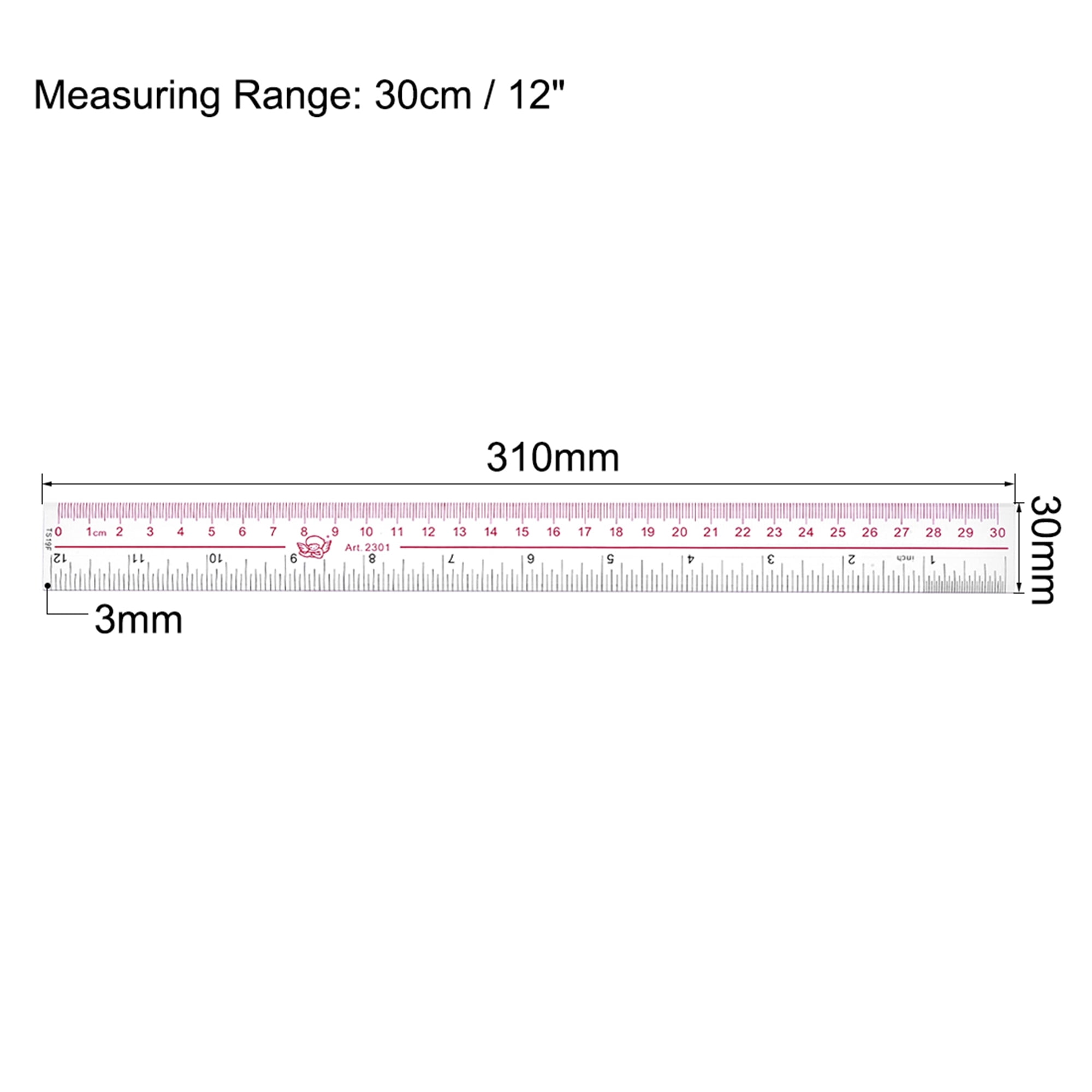 Generic: Plastic Ruler Scale 12inch/ 30cm at Rs 12.00