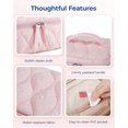 thumbnail image 6 of BAGSMART Travel Makeup Bag, 2-Piece Puffy Quilted Cute Make Up Bag Cosmetic Bags for Women, Large Wide-Open Toiletry Pouch Gifts for Toiletries Accessories Travelling Essentials, Black, 6 of 7