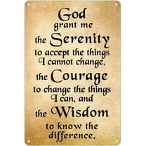 Serenity Prayer Wall Decor, Positive Inspiring Quote Vintage Retro Tin Metal Tin Signs for Home 8 x 12 inches
