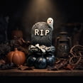 thumbnail image 7 of Halloween Decorations, Spinning Resin Pumpkin Ghost Figurine, Cute Rotating Desktop Ornament with Skull, Funny Holiday Party Home Office Table Centerpiece Gift, 7 of 7