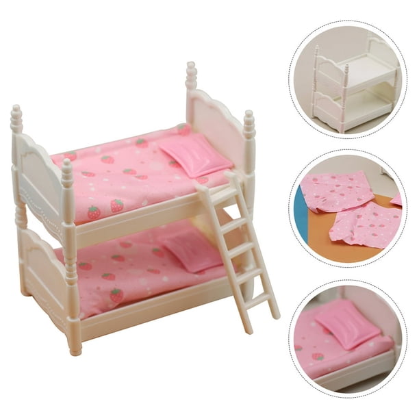 Lit superposé de poupée Meubles de poupée en bois Meubles de jouets Lit