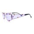 thumbnail image 4 of Womens Side Visor Retro Hipster Rimless Taper Rectangle Metal Rim Sunglasses Gold - Purple, 4 of 5