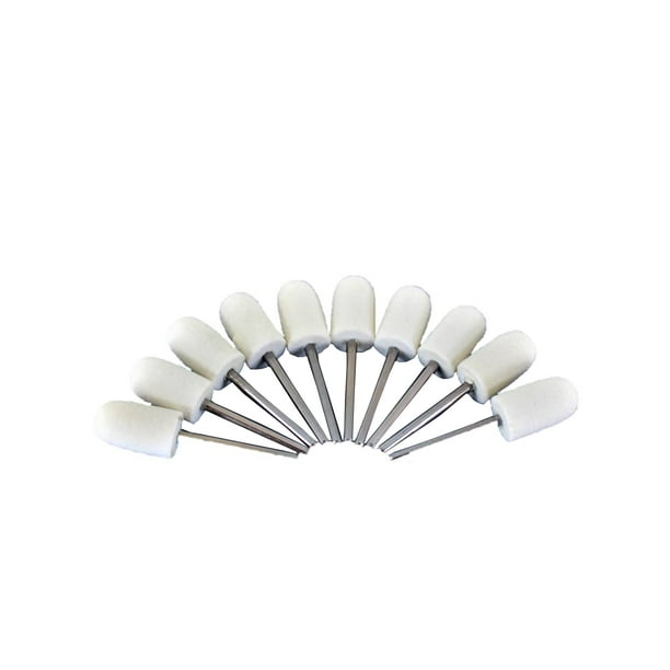 TEMO 10 pc Felt Burrs Wool Bob Polishing Grinding 7 Cylinder Ball 1