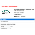 thumbnail image 2 of ABS Relay Connector - Compatible with 1991 Honda Accord, 2 of 2