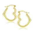 thumbnail image 1 of 10k Yellow Gold Heart Hoop Earrings, 1 of 2