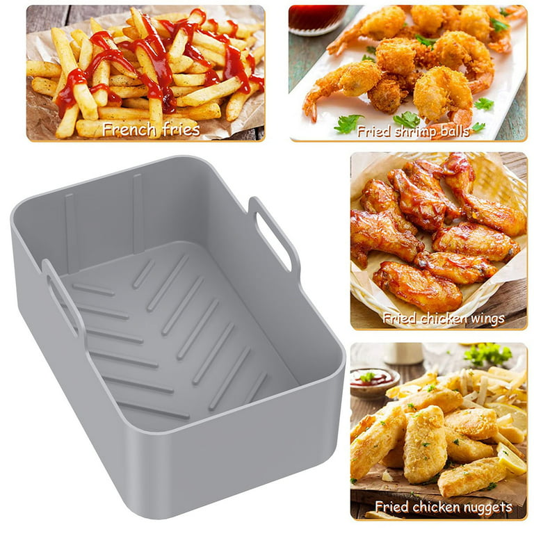 Yanlan Silicone Air Fryer Liner 7.5inch Reusable Air Fryer Silicone Basket  Heat Resistant Easy Cleaning Air fryers Silicone Pot Round for 3 to 5 Qt