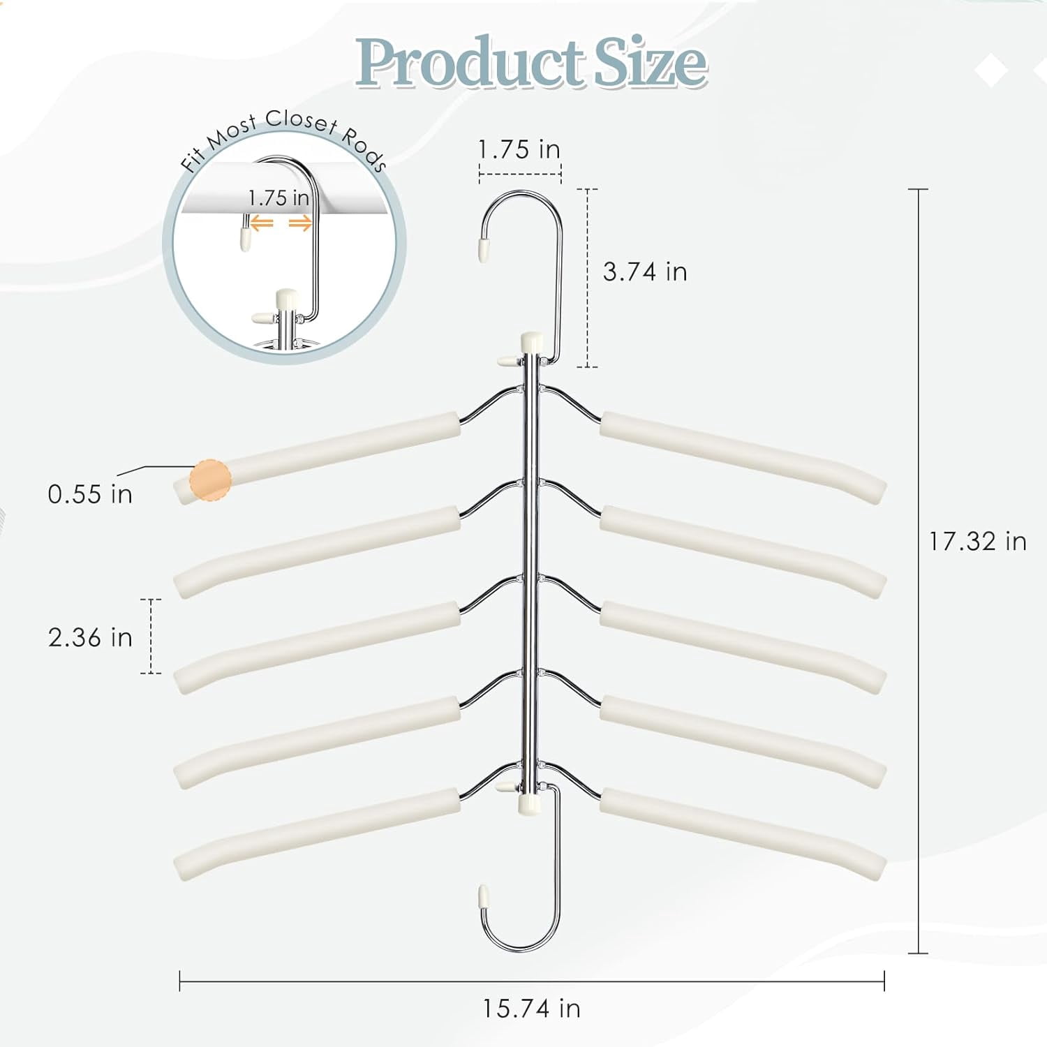 Clothes Hangers Space Saving Shirt Organizer, Non Slip Multi Shirt Hangers for Closet with Foam Padded Closet Organizers and Storage for Sweater Hoodie Blouse Coat Dress Short Black 4 Pack