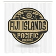 thumbnail image 3 of Ambesonne Fiji Shower Curtain, Welcome Fiji Islands Paradise, 69"Wx70"L, Dark Taupe Pale Camel, 3 of 5