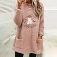 thumbnail image 1 of FcBaudy Hauts pour Femmes, Blouses et Chemises à Manches Longues et Col Rond, Chemises pour Femmes de Noël, Manteau Épais et Chaud à Manches Longues et Col Rond Imprimé avec Poche pour Femmes, 1 of 4