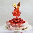 thumbnail image 2 of Lubelski New Year Cake Topper Cartoon Chinese Style Food Grade Reusable with Blessing Words Decorative DIY 2023 Cute Rabbit Ears Cake Decorating Topper for Party, 2 of 8