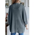 thumbnail image 4 of LinYooLi Women's Kimono Open Front Waffle Knit Cardigans Solid Sweater Batwing Sleeve Shawl Collared Soft Slouchy Cloak, 4 of 6