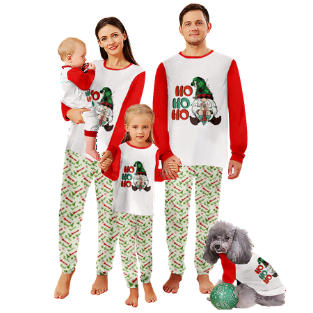 

Holiday Family Matching Christmas Pajamas Sets Christmas Buffalo Plaid Stripe Print Baby-Kids-Adult-Pet Size 2-Piece Top and Pants Bodysuits Clothes Pajamas Set