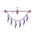 thumbnail image 2 of ZS 14G Chili Industrial Barbell Jewelry Chain Dangel Cartilage Conch Piercing Rainbow Earrings Piercing, 2 of 6