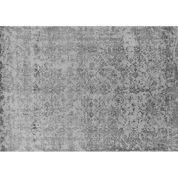 Ahgly Company Indoor Rectangle Oriental Gray Industrial Area Rugs, 5' x 7'