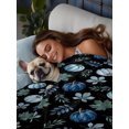 thumbnail image 4 of King Flat Sheet Only Farm Thanksgiving Blue Pumpkin Soft Microfiber Cooling Bedding Sheets Maple Leaves on Black Flat Bed Sheet for Hotel,Home Decor, 4 of 9
