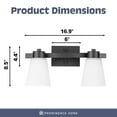 thumbnail image 3 of Prominence Home 3 Light Modern Bathroom Vanity Light, Frosted Glass, Matte Black, 3 of 12