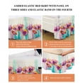 thumbnail image 6 of Spring Floral Wrap Around Bed Skirts for California King Bed 16" Drop,Bed Skirt with Adjustable Elastic Belt Dust Ruffle Bed Valance for Bedroom Watercolor Summer Botanical Colorful Bed Frame Cover, 6 of 7