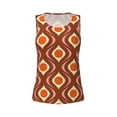 thumbnail image 4 of Xecao 70's Retro print women's scoop neck, loose-fit workout tank tops for the gym., 4 of 9