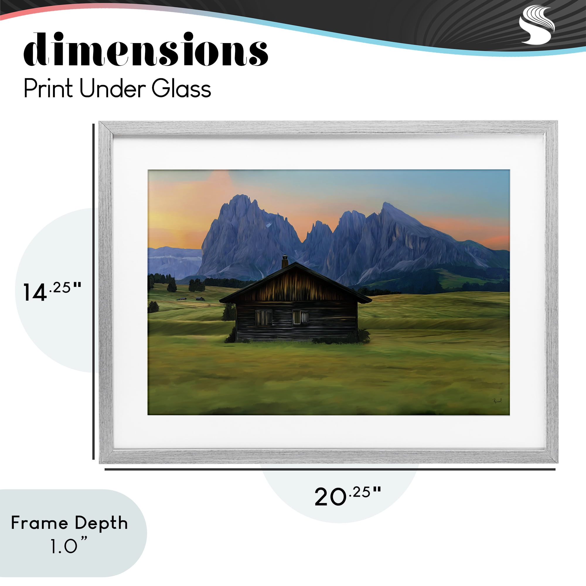 Stupell Industries Solitary Cabin with Looming Cliffs Gray Framed Print Under Glass, design by Renel Peters