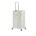 thumbnail image 4 of Luggage Set 4 Pcs (20"/24"/29"/Travel Bag), Pc+Abs Durable Lightweight Luggage With Collapsible Cup Holder, 360° Silent Spinner Wheels, Tsa Lock, White, 4 of 9