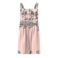 thumbnail image 5 of Cmfcve Rompers for Women Printed Striped Summer Casual Sleeveless Scoop Neck Short Jumpsuits Loose Fit Button Overalls with Pockets, 5 of 5