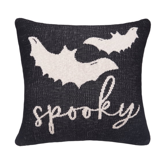 Bats Reversible Halloween Knitted Pillow, 20" x 20"