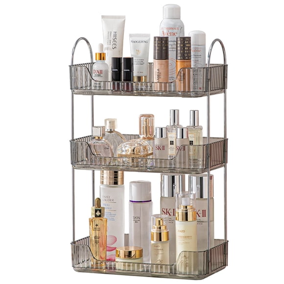 Organizador de mostrador de baño Shuang Qing de 3 niveles, gris