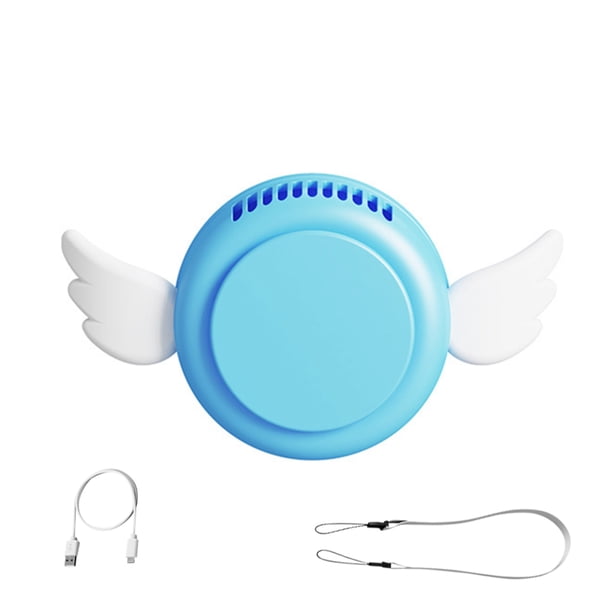 Ventilador de cuello para colgar al aire libre, mini enfriador de aire, silencioso portátil, ventilador de collar de enfriamiento de 3 velocidades, azul sidaley HA005112-03